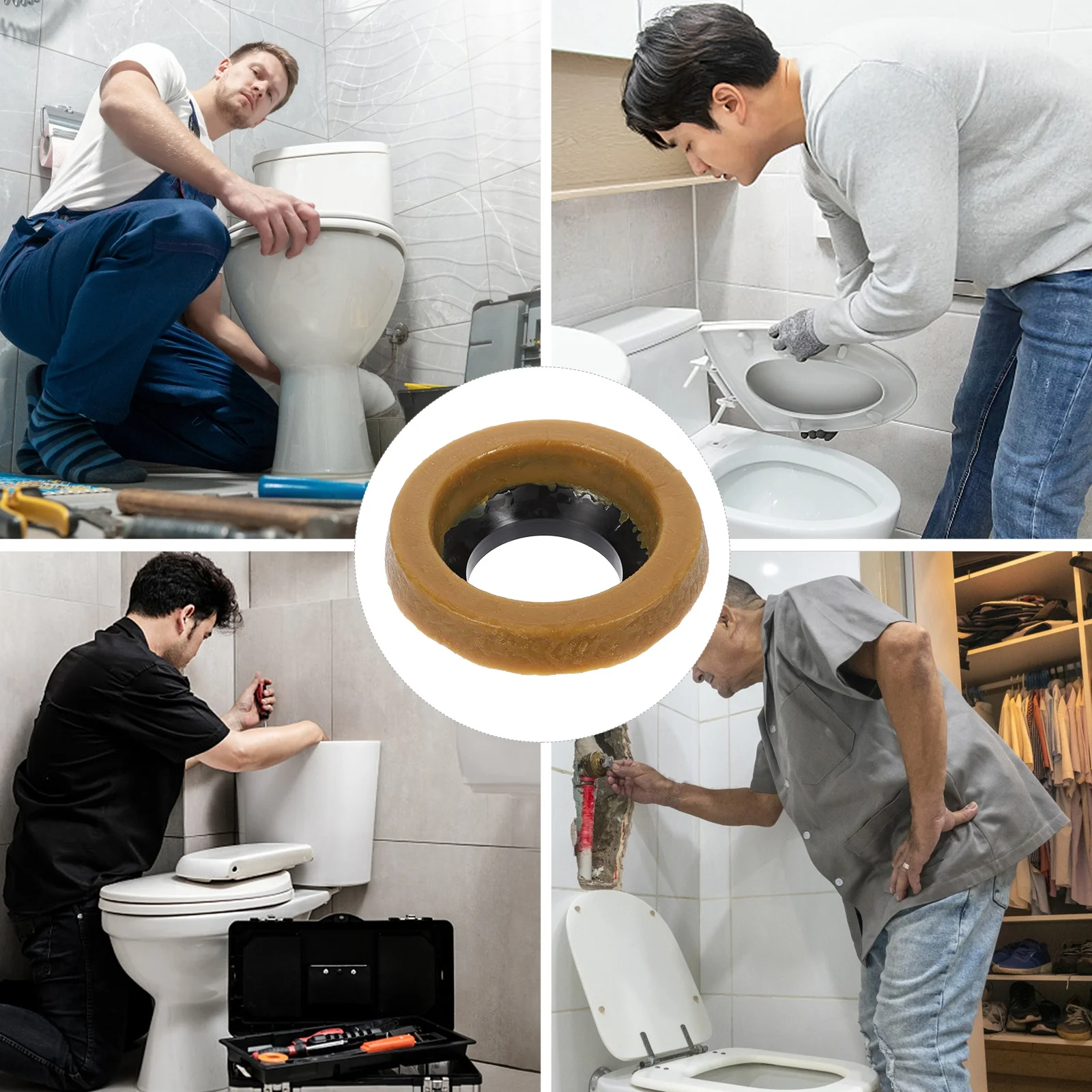 

1Set Extra Thick Universal Toilet Bowl Seal Ring Leak Proof Durable Toilet Base Sealing Gasket Bathroom Bowl Sealing Ring