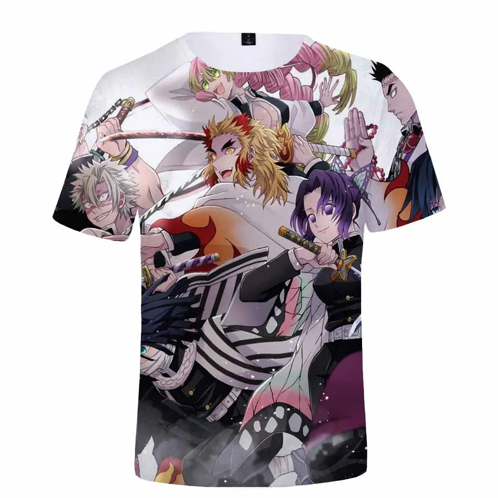 Unisex Wear 3D Printing T-shirt Anime Demon Slayer Parent-Child T-shirt  Short Sleeve Sweatshirt Cartoon Tops