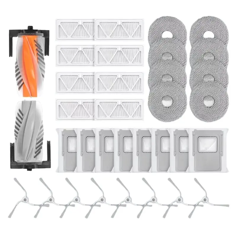 

YANA35R Robot Vacuum Cleaner Accessories- 34 Pcs Main Side Brush Dust Bag Mop Pads Hepa Filters For DJI ROMO S/ROMO A/ROMO P