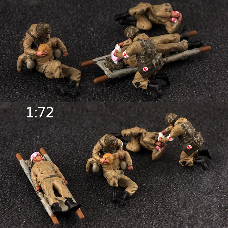 

1:72 Scale Model 5 Pcs Modern Russian Disabled/Medical Escort Soldiers Action Figure Toy Scene Accessory Doll Display Collection