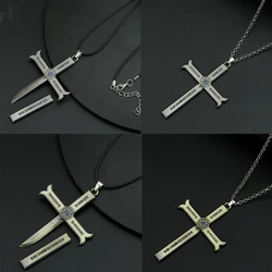 Anime Necklace Dracule Mihawk Cross Sword Pendant Choker Necklaces Men Jewelry Accessories Gift