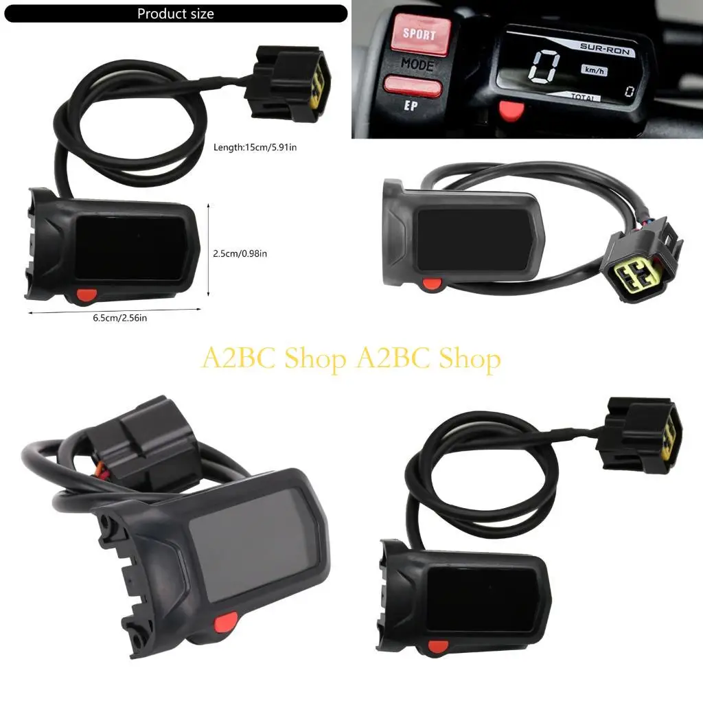 

A2BC Replacement Electric Motocross Speedometer Assembly for Sur-Ron Motorbike Accessories LED Display Speedometer Hour Meter