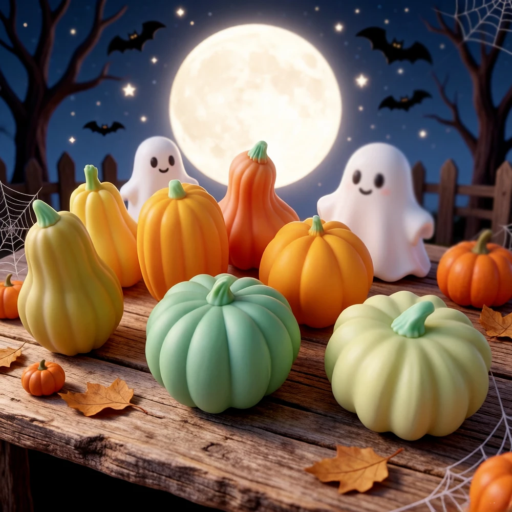 Halloween Pumpkin Silicone Mold DIY Aromatherapy Candles Epoxy Resin Plaster Ornaments Mould Handmade Soap Candle Making