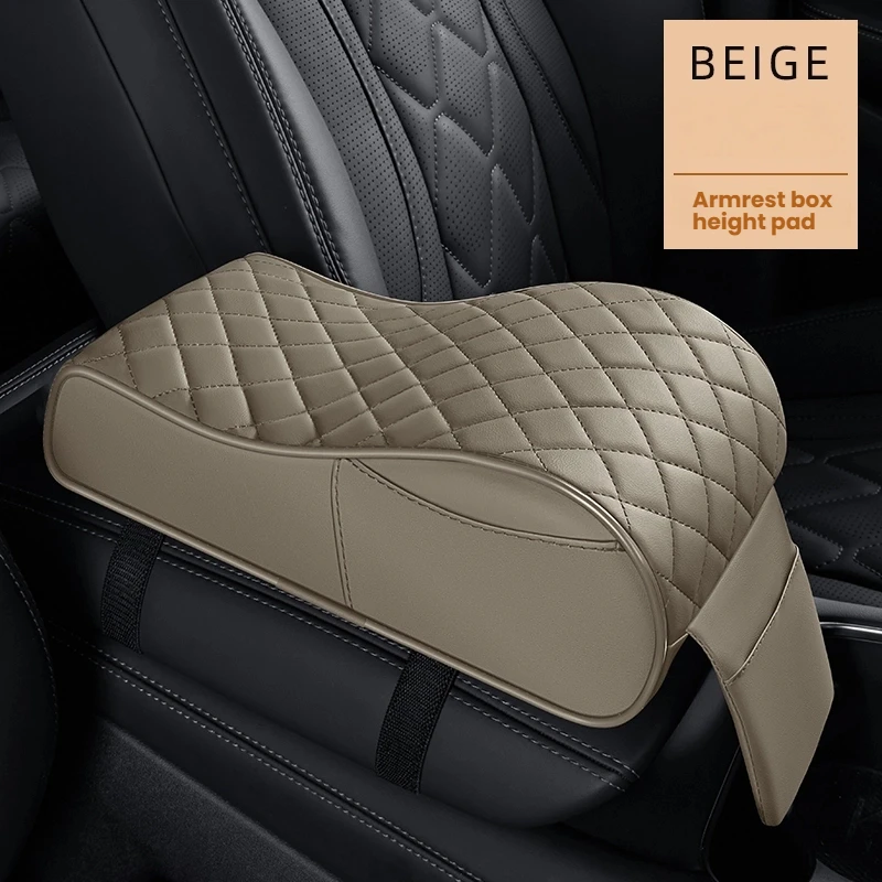 Geschwungene PU-Leder Auto Mittelkonsole Armlehnenauflage Stützpolster Armlehnenbox Schutzpolster Kleine Aufbewahrungstasche – Detail 14