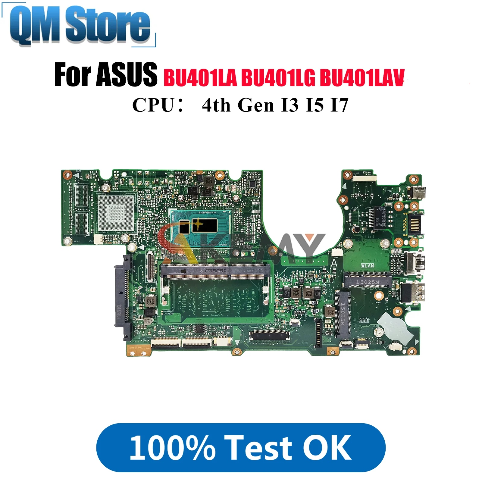 

Материнская плата для ноутбука BU401LA для ASUS ExpertBook BU401LAV BU401L BU401LA BU401LG, материнская плата с процессором I3 I5 I7, 100% тестирование, ОК, быстрая доставка