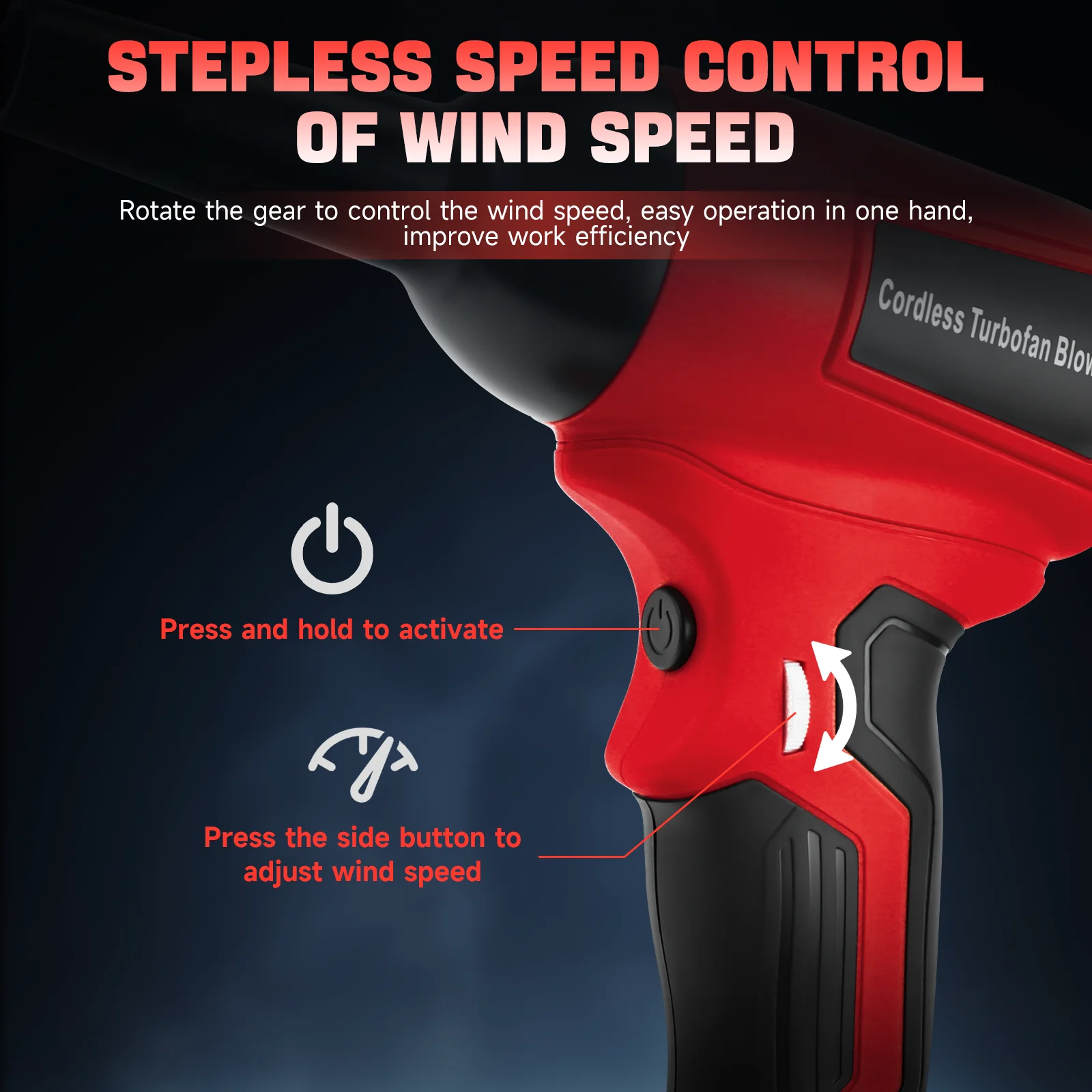 منفاخ هواء كهربائي لاسلكي بمروحة توربو نفاثة بدون فرش 130000 أداة نفخ الغبار بسرعة ستبليس RPM لبطارية ميلووكي 18 فولت #4