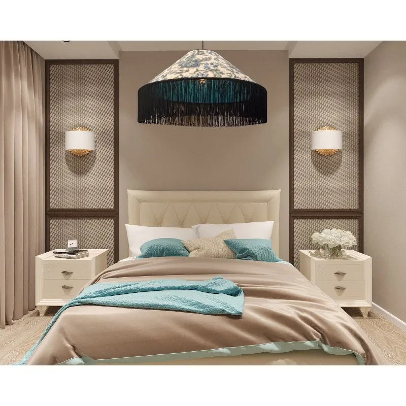 

Цветная люстра с кисточками, абажур ручной работы.