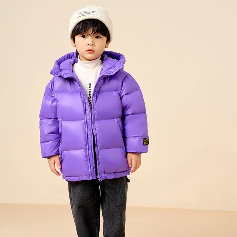 Fall and Winter New Children's down Jacket Black Gold Standard Parent-Child White Duck down Boys and Girls Thickened Jacket view 4
