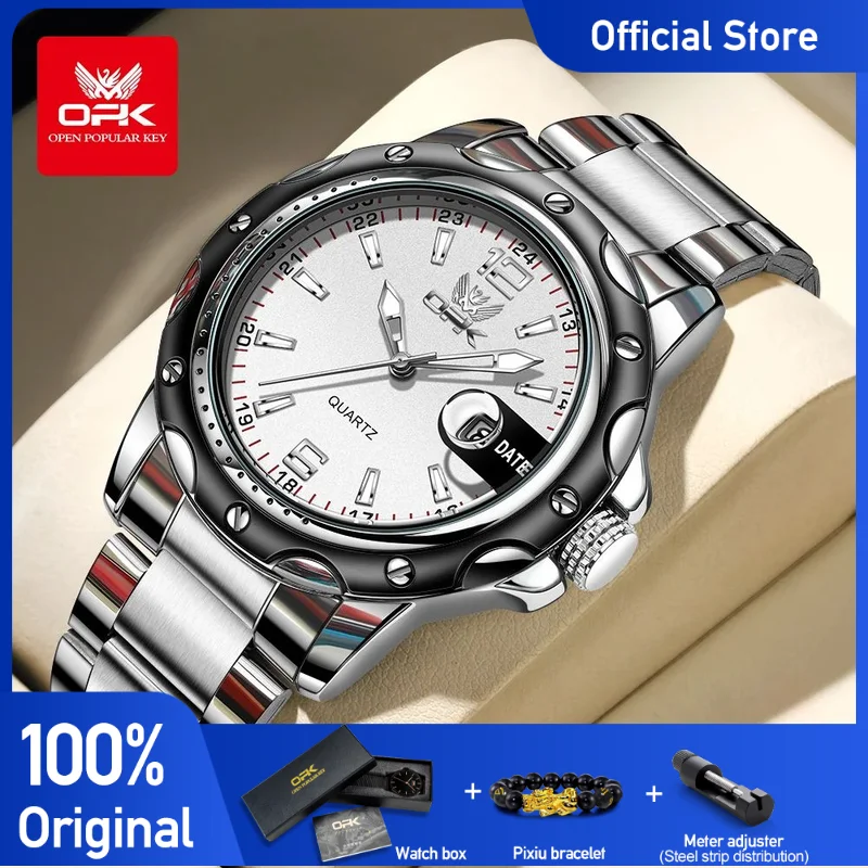 OPK 6026 Original Waterproof Watches For Men Digital Mirror Luxury Quartz Watch  Luminous  Wristwatch Male Date Reloj Hombre