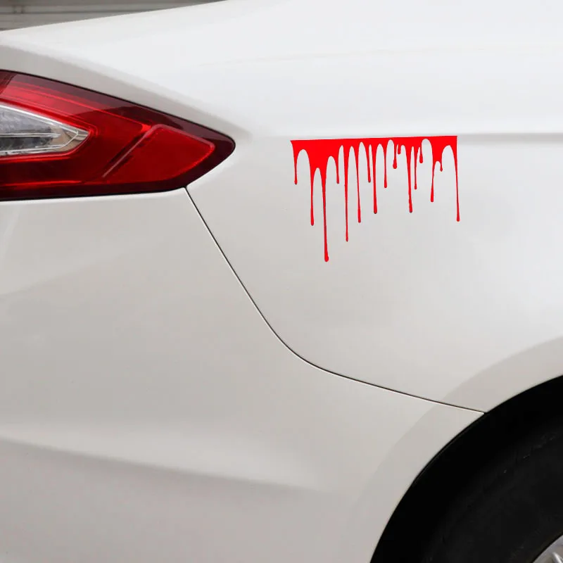 1Pc 2D Flat Blood Drip Vinyl Sticker, Waterproof Decal For Car Window Exterior Decor, Holiday Gift