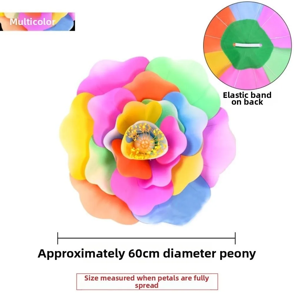 جديد 20/30/40/50 سنتيمتر الفاوانيا زهرة الرقص الدعائم القماش الملونة باليد زهرة الأداء الإبداعي الرياضة تلبية القبول زهرة #6