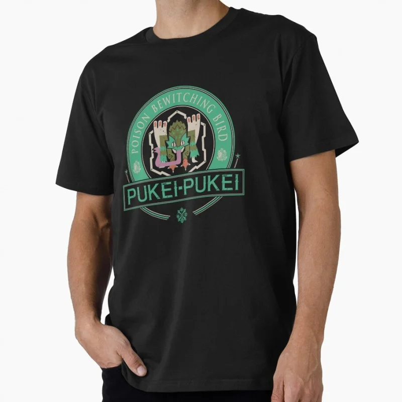

PUKEI-PUKEI 0409 Monster hunter world MHW Gift T-Shirt for gamer 100% cotton Short Sleeve Graphic clothes All size tops