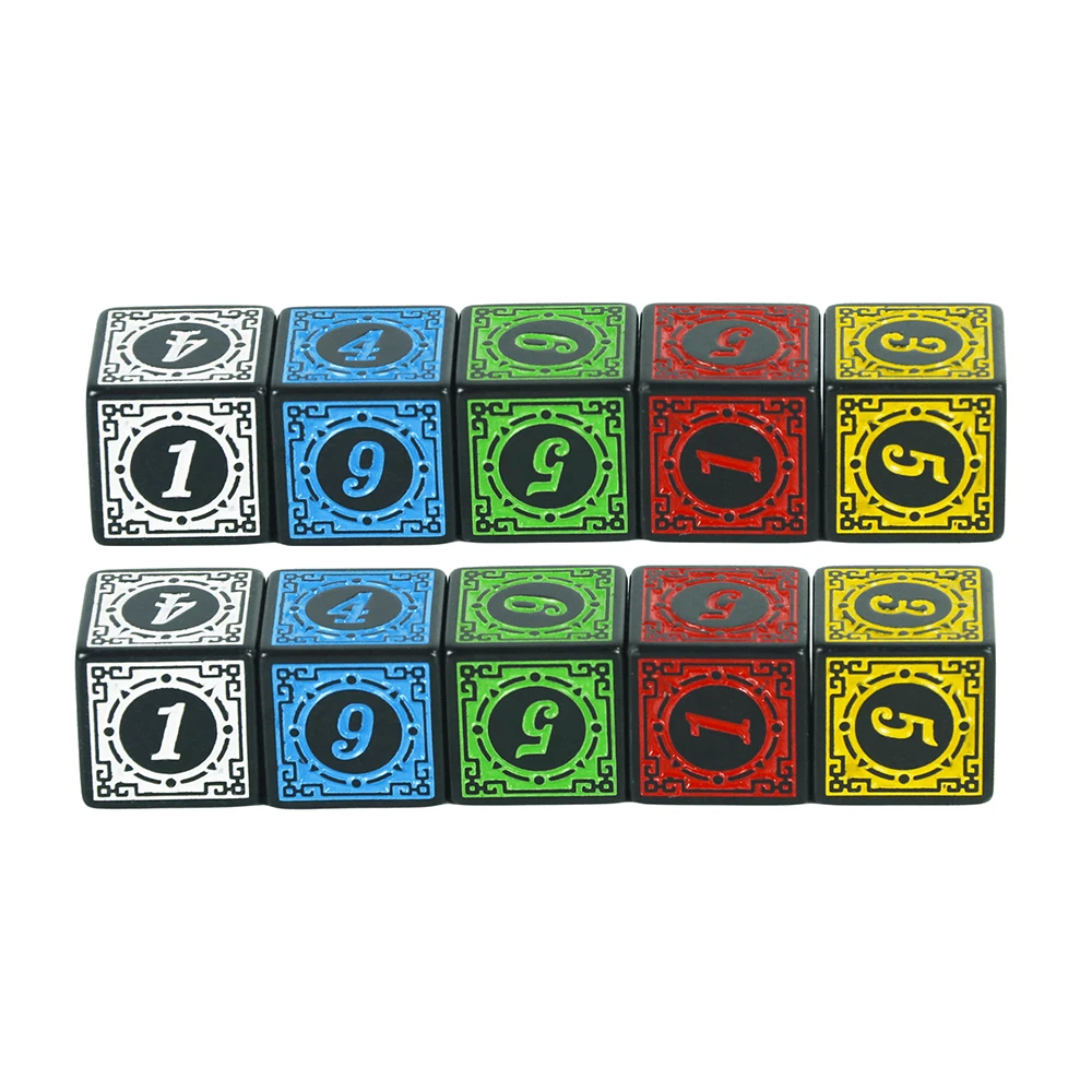 

Кости 10 шт. D6 6 сторон для семейных игр D&D Party RPG Dados в коллекции
