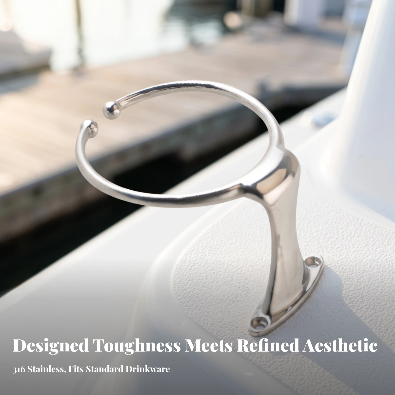 Cup Holder with Wall Mount Bracket Marine-Grade Wall-Mounted Cup Holder Corrosion-Resistant Stainless Steel for RV Travelers - view 4