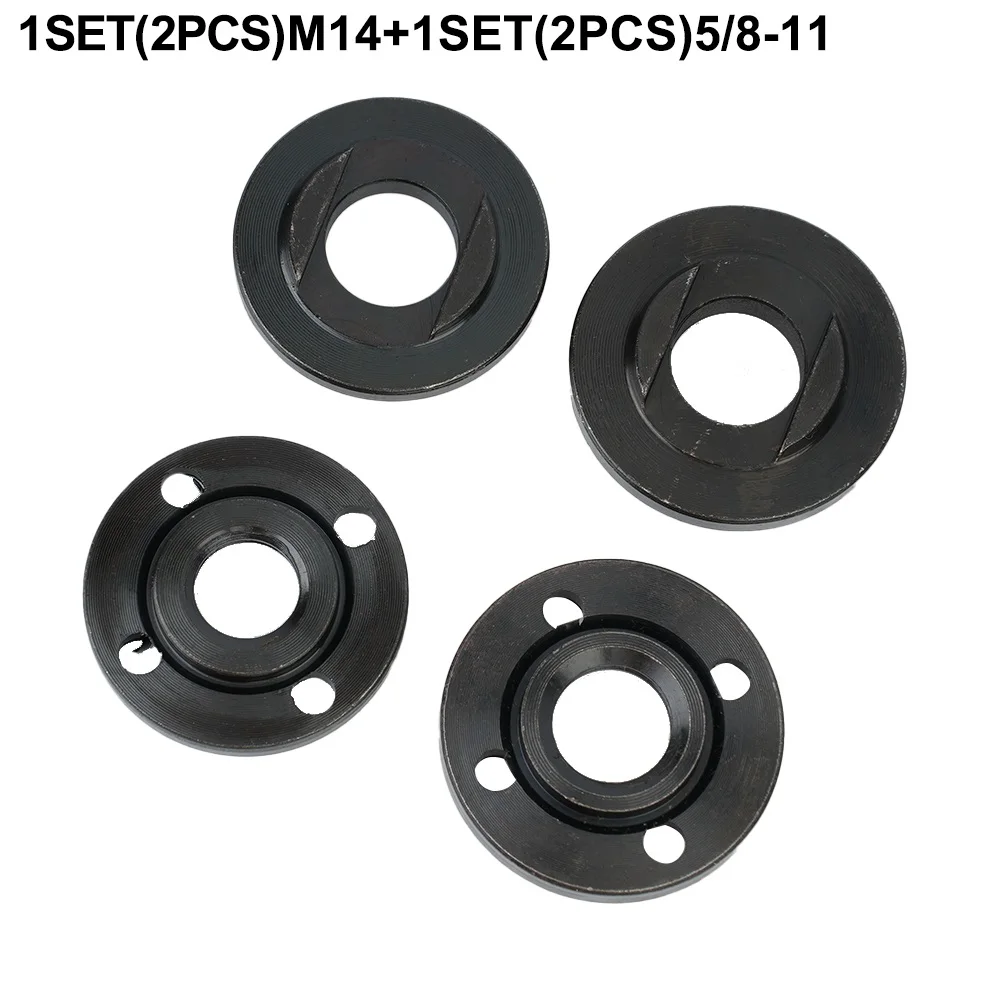 Pratical High Quality Hot Flange Nut 2pcs/kit M14+2pcs/kit 5/8-11 2x/kit M14+2x/kit 5/8-11 Angle Grinder Metal