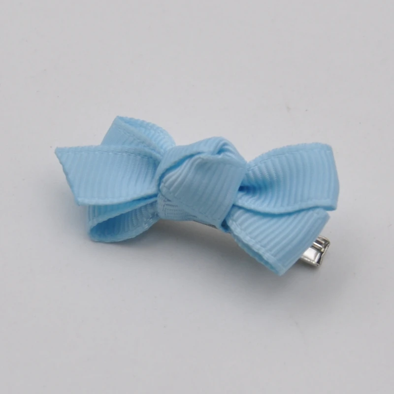 100Pcs/Lot 1.4inch  Mini Grosgrain Ribbon Bow Hair Clips Tiny Bow Hairpins For Kids Baby Girl Hair Accessories