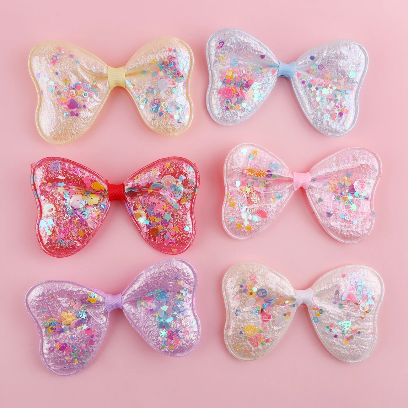 100*60mm Large Bows Sequins Padded Patches Appliques for DIY Headwear Hair Clips Decor Clothes Hat Shoes Sewing Patches