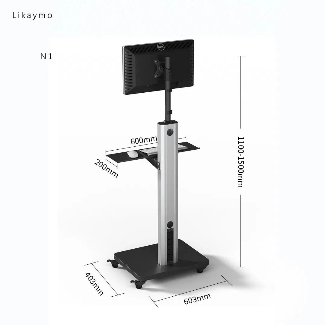 Portable TV Stand with Lockable Wheels for Secure Mobility