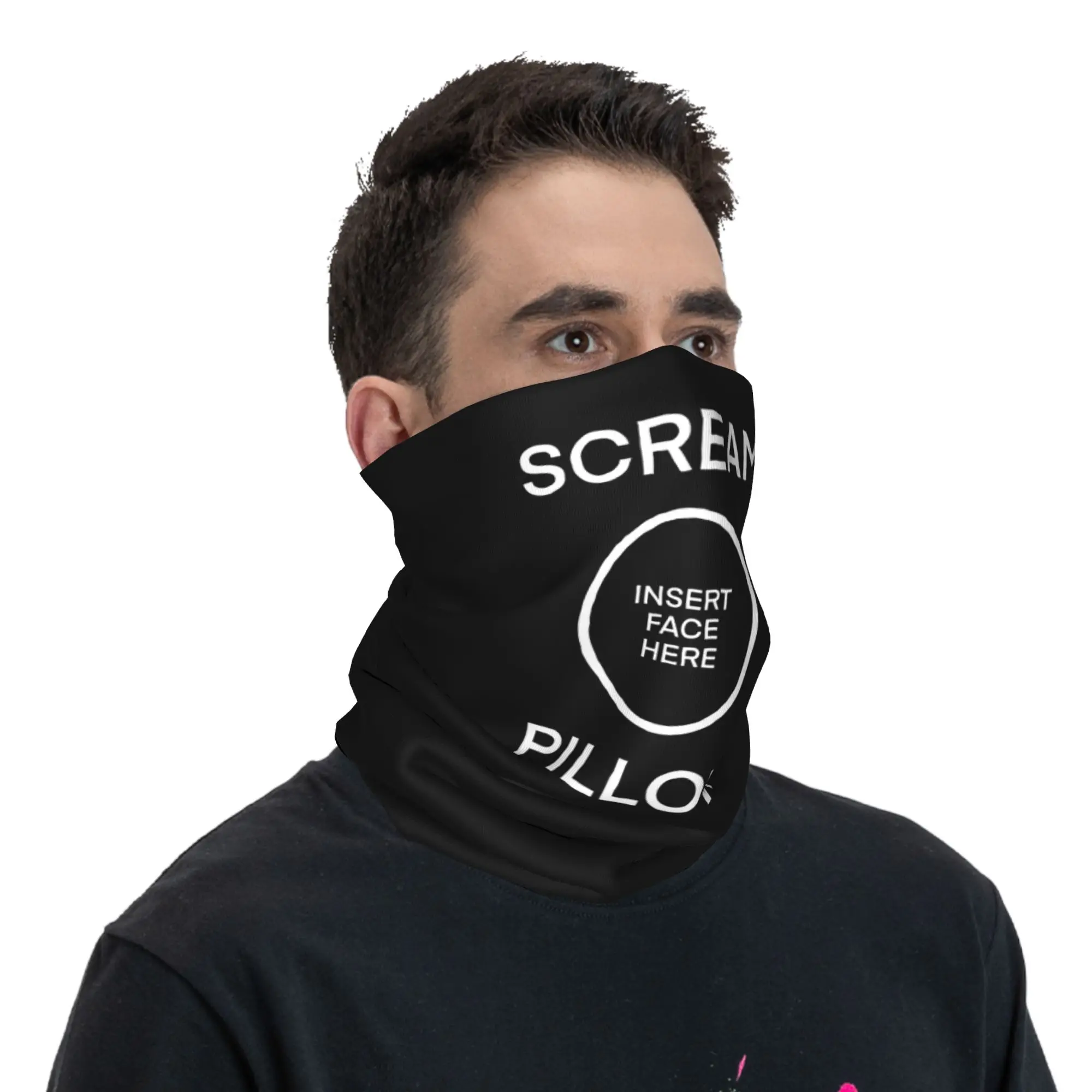 SCREAM PILLOW Bandana Neck Gaiter Printed Mask Scarf Cycling Scarf Hiking Fishing for Men Women Adult All Season