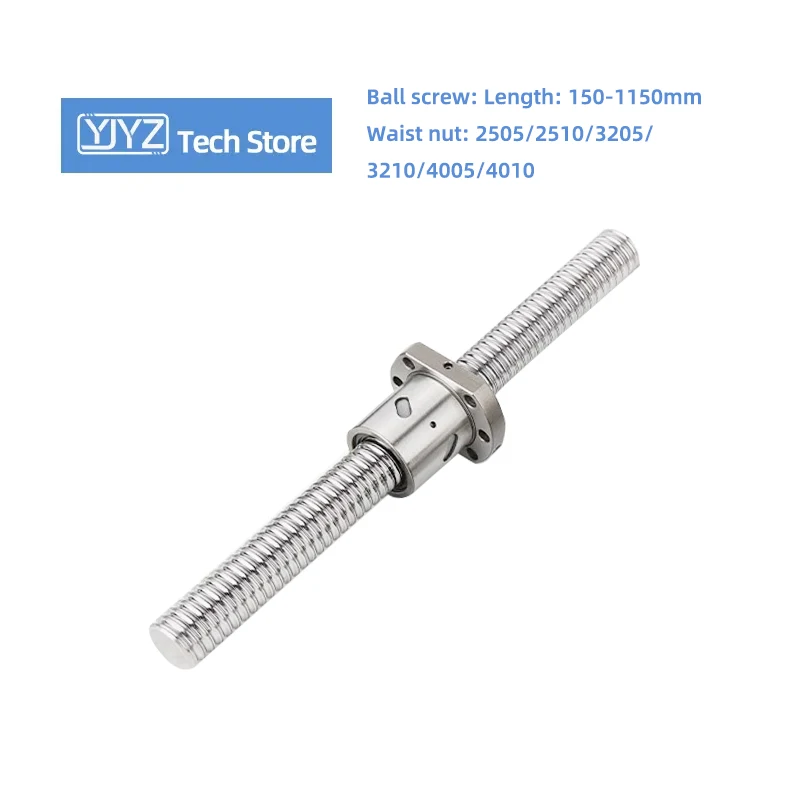 High precision Ball Screw With Nut And No End Machined Waist nut SFU2505/2510/3205/3210/4005/4010 Length 150-1150mm 3D Parts