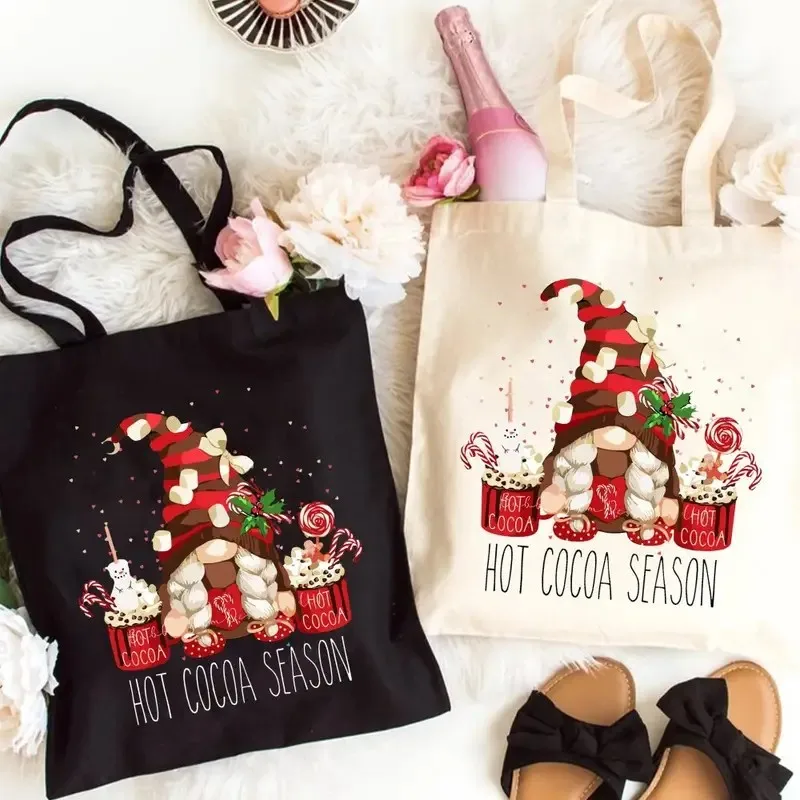 Modetasche mit Weihnachtsthema für Damen, lässige Modetasche, lebendiges Blumenmuster, langlebige Henkeltasche, Büchertasche