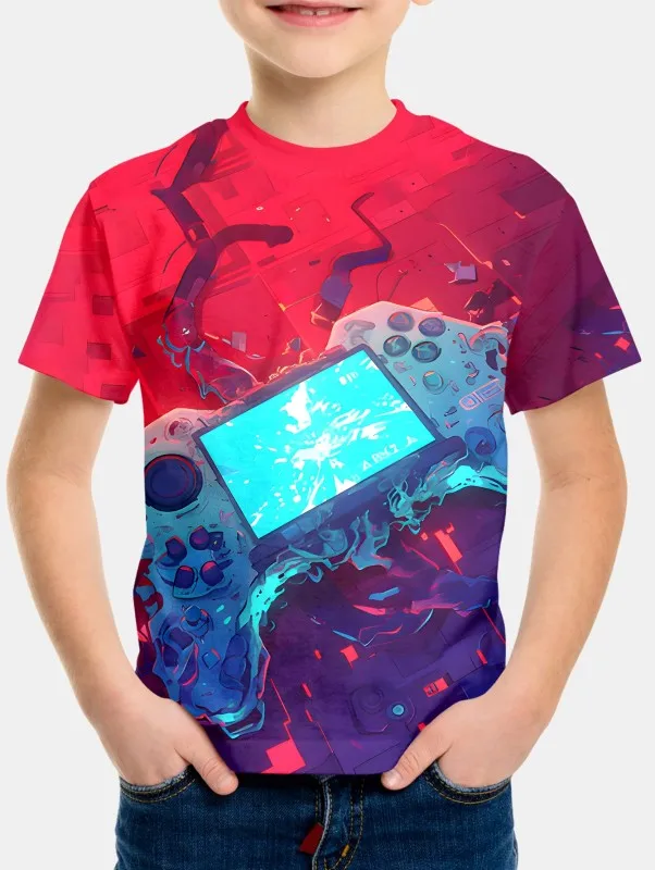 

Children's Clothing Boys Clothes Game Console 3D Print T-Shirt For Boys Kids Clothes Children's Boy's Clothing Short Sleeve Tops