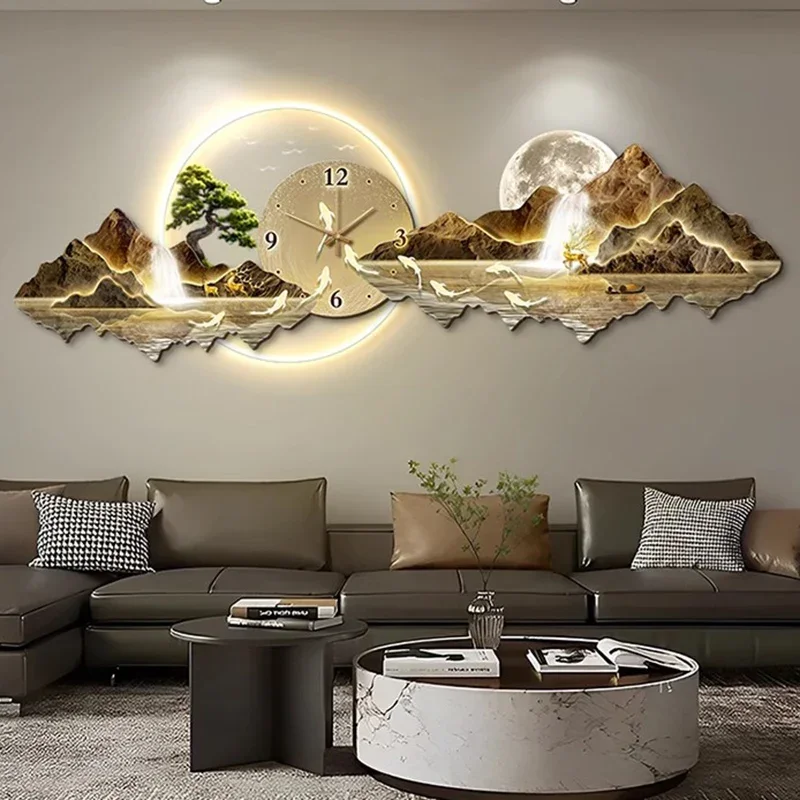 Led Big Size Wall Clock Living Room Luxury Interior Modern Aesthetic Wall Watch Nordic Fashion Restaurant Reloj Pared Home Decor