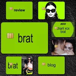 Charli XCX BRAT Singer Decorative Small Waterproof Chip 4PCS Card Sticker New Anti-Scratch