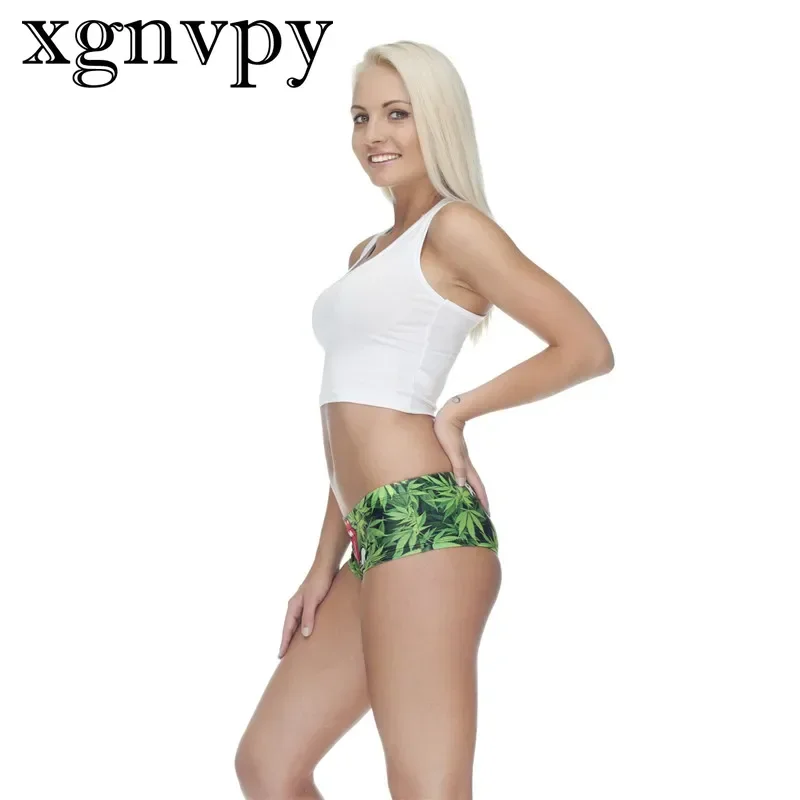 xgnvpy 3D Panties Lovely Roll Your Weed Funny Print Kawaii Women Push Up Briefs Lingerie Thong Female