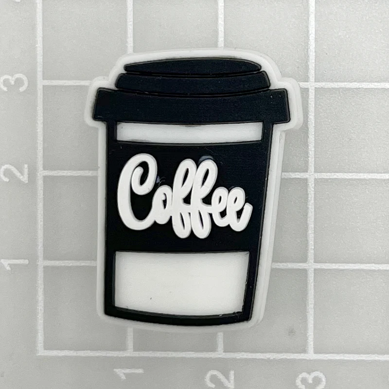 Colorido Coffee Cup PVC Sapato Encantos, Sandálias Acessórios para Pulseiras, Sapato Buckle Decorações, Kid Gift, Clips Badge, 1Pc