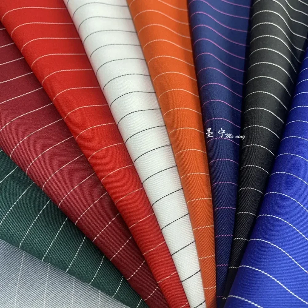 

Striped TR Fabric Spring Autumn Drape Wrinkle Resistant Non Elastic Clothing Fabrics for Sewng Per Meter Diy Sew Coth