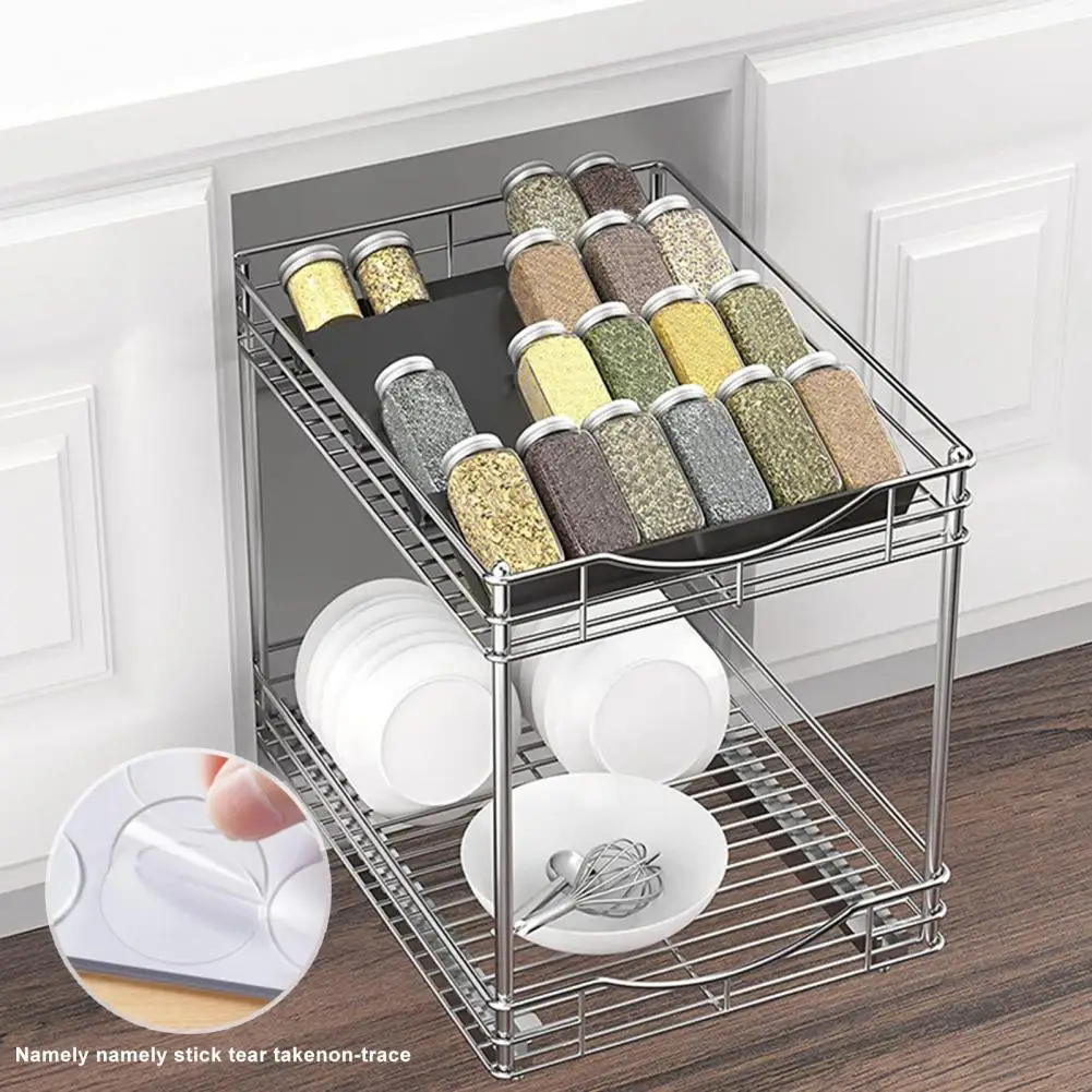 4 Tier Spice Drawer Organizer Stepped Design Seasoning Rack 4 Pack Expandable Kitchen Storage Spice Jar Holder Drawer Organizer