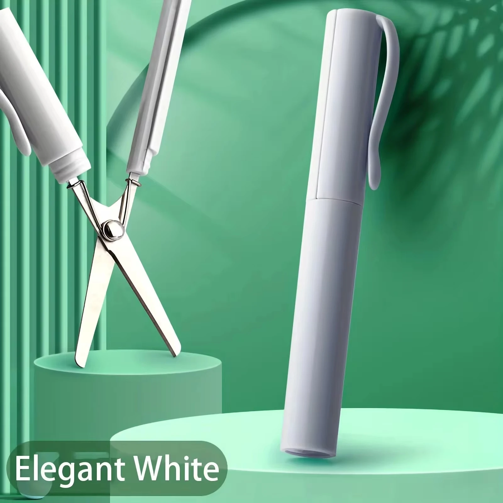 Mini forbici pieghevoli compatte in acciaio inossidabile da 1 pezzo Design creativo portatile in stile penna Blu Rosa Bianco per progetti artistici degli studenti