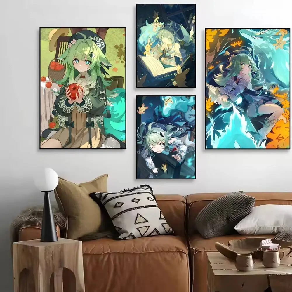 Anime Game Honkai Star Rail Huohuo Posters High Quality Self-adhesive Wall Art Decorations Color Prints Sticky