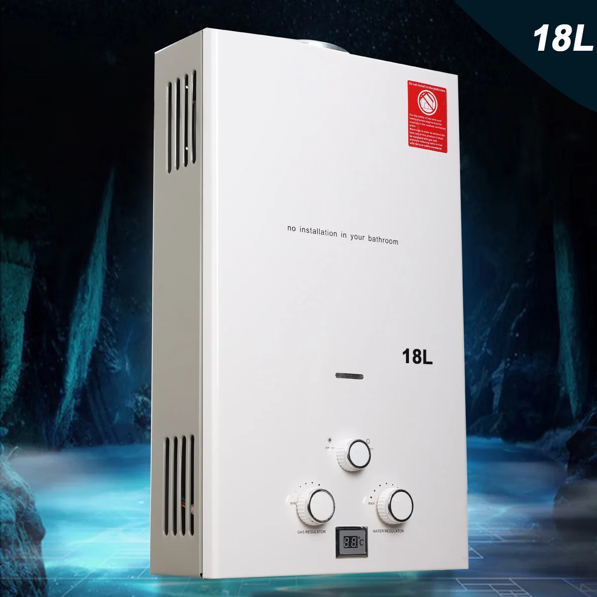 

18л 36 кВт Гейзер безрезервуарный мгновенный сжиженный нефтяной газ из нержавеющей стали водонагреватели с душевым комплектом для кемпинга на открытом воздухе