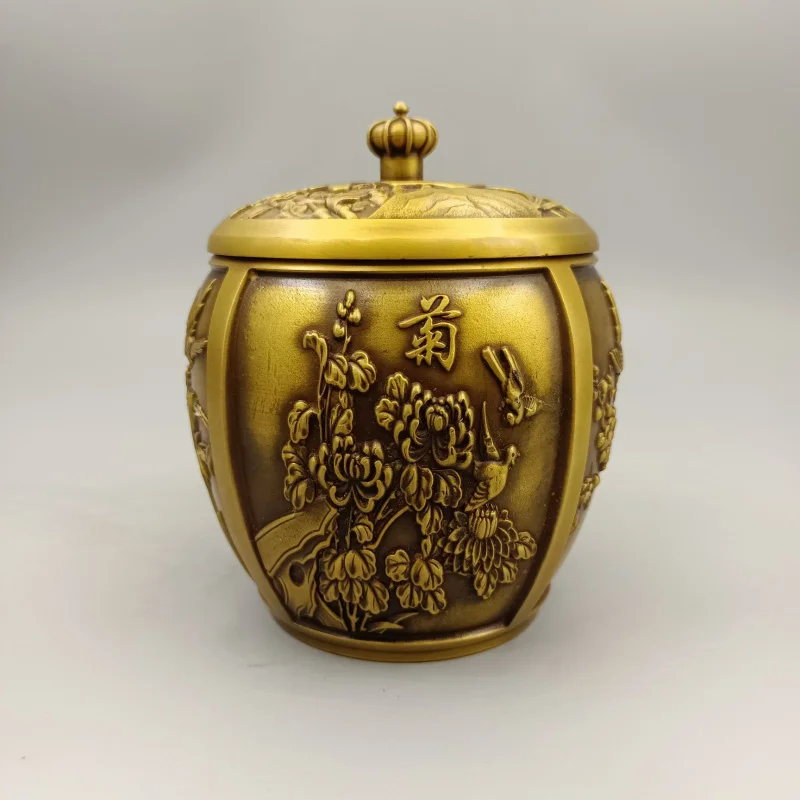 Collection Decorative Pieces: Plum Blossom, Orchid, Bamboo, Chrysanthemum Bronze Jars - Creative Home Decor Gifts and Cra