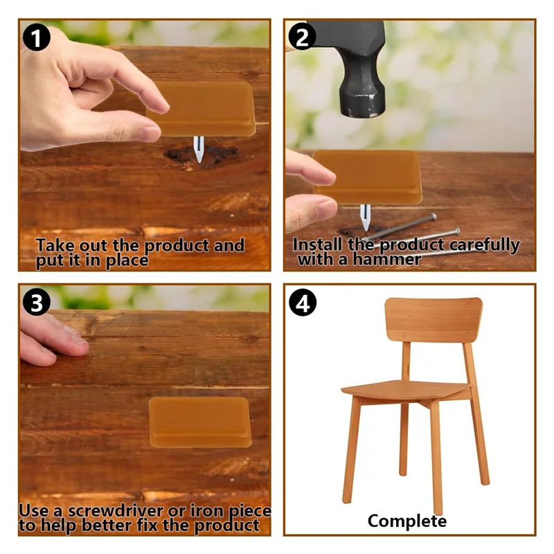 ABKJ-40 PCS Tack-In Drawer Glides And Slides Furniture Glide Plastic Drawer Tack Glide With Nail Brown Plastic For Repairing Dre