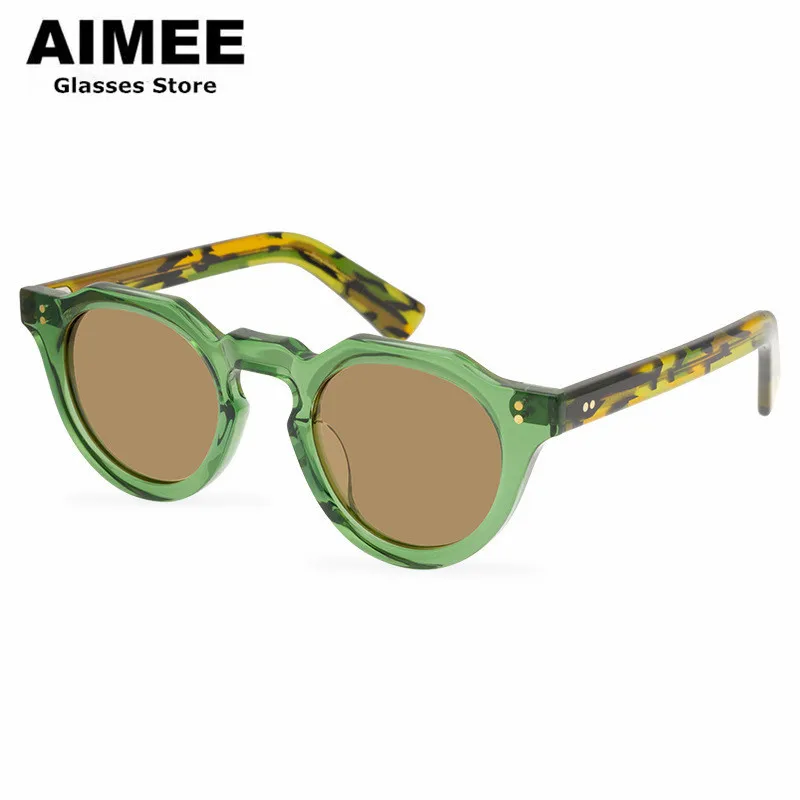 New Brand Designer Vintage Polarized Sun Glasses Men Green Acetate Drving Sunglasses Women Optical Eyeglasses Frames Myopia Lens