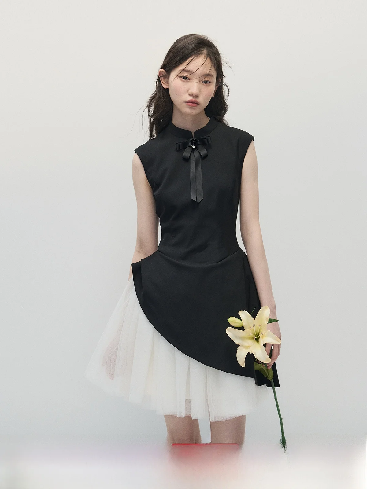 

Annatto Bla Swan Dr New Chinese Sle Stand Collar Color Blo Slimming Me Dr Women's Sweet Sle Spring Autumn