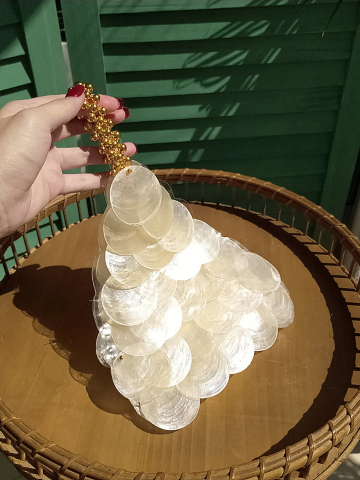 

2023 New Hanrted ell Pearl Handbag Crossbody oulder Bag l ell Beaded Woven Bag Soft Handle Casual Purse