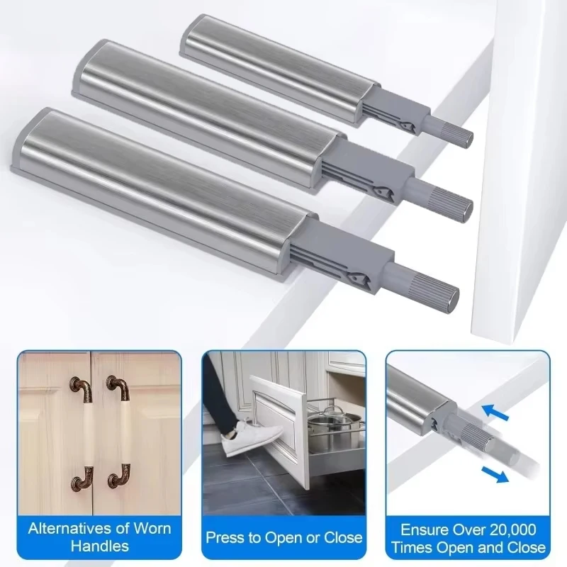 10/20 Pack Magnetic Push Latches for Cabinets Push to Open Cabinet Hardware Push Touch Latch Kitchen Door Push