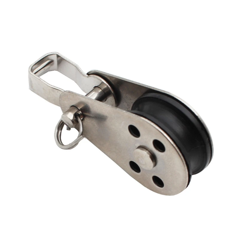 5pcs Stainless Steel Pulley Block Hanging Wire Towing Wheel Swivel Lifting Rope