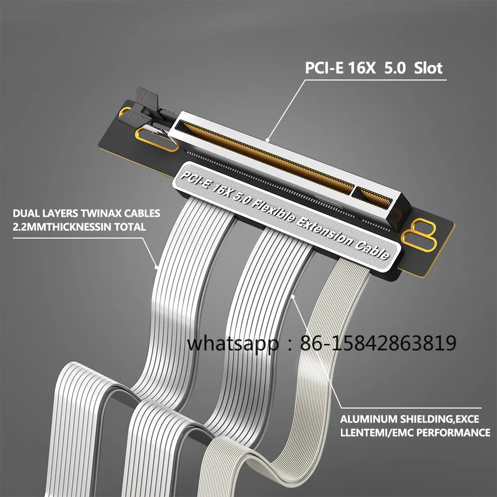 PCIE5.0 Graphics Card Extension Cable 16X Transfer Graphics Card 90 Degrees 5.0 Lossless Compatible Transfer