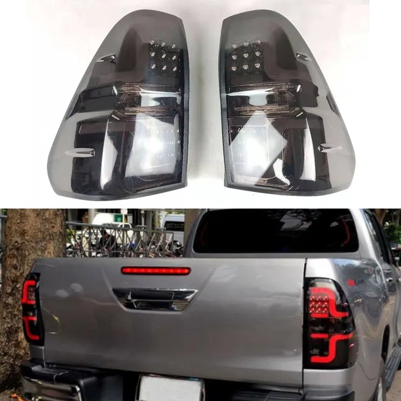 

2 pcs For Toyota Hilux REVO 2016 2017 2018-2019 LED tail light assembly turn signal reversing light brake light black Z type