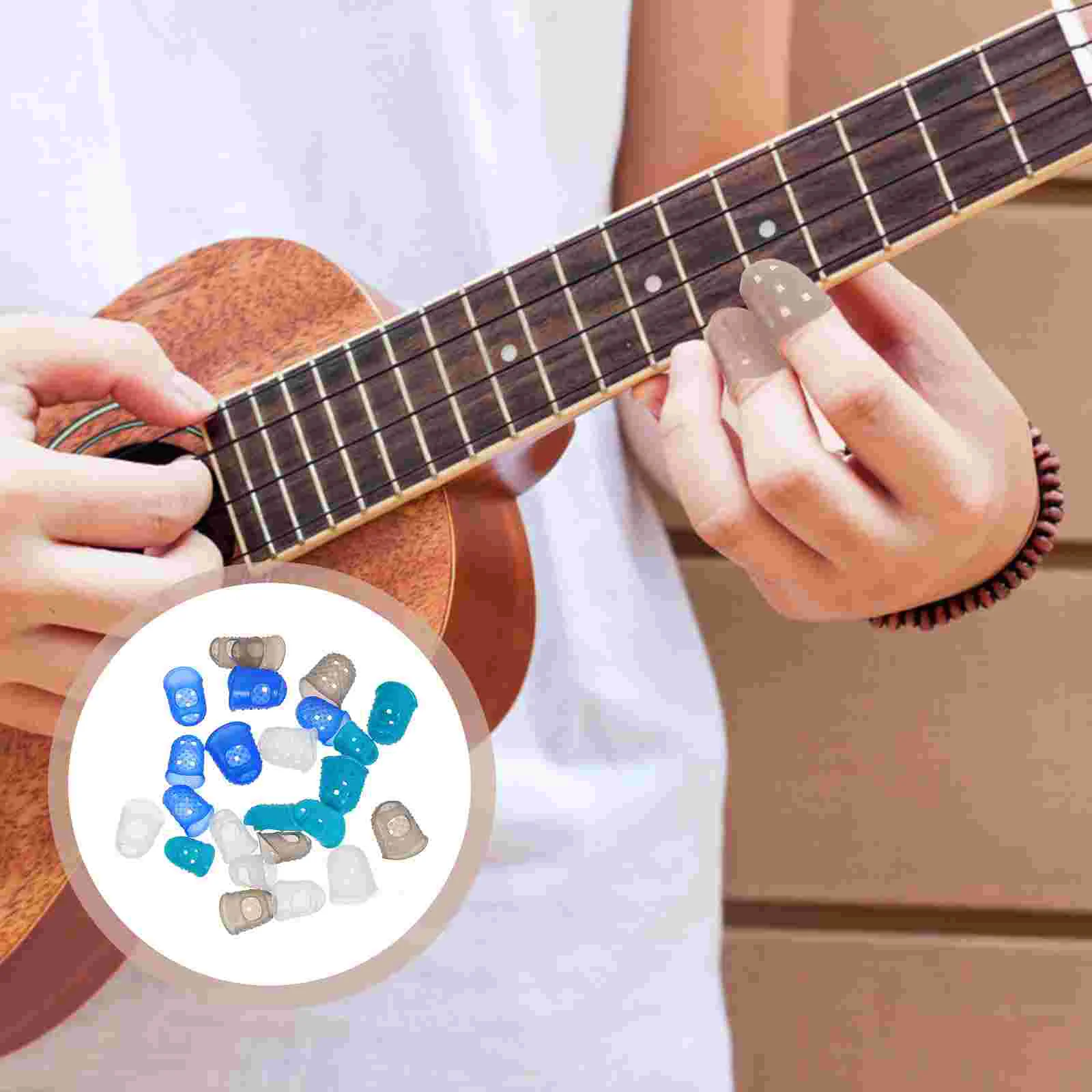 24 peças material de escritório apertos de dedo para classificar protetores de papel manga de ponta do dedo berços de borracha trabalho de guitarra