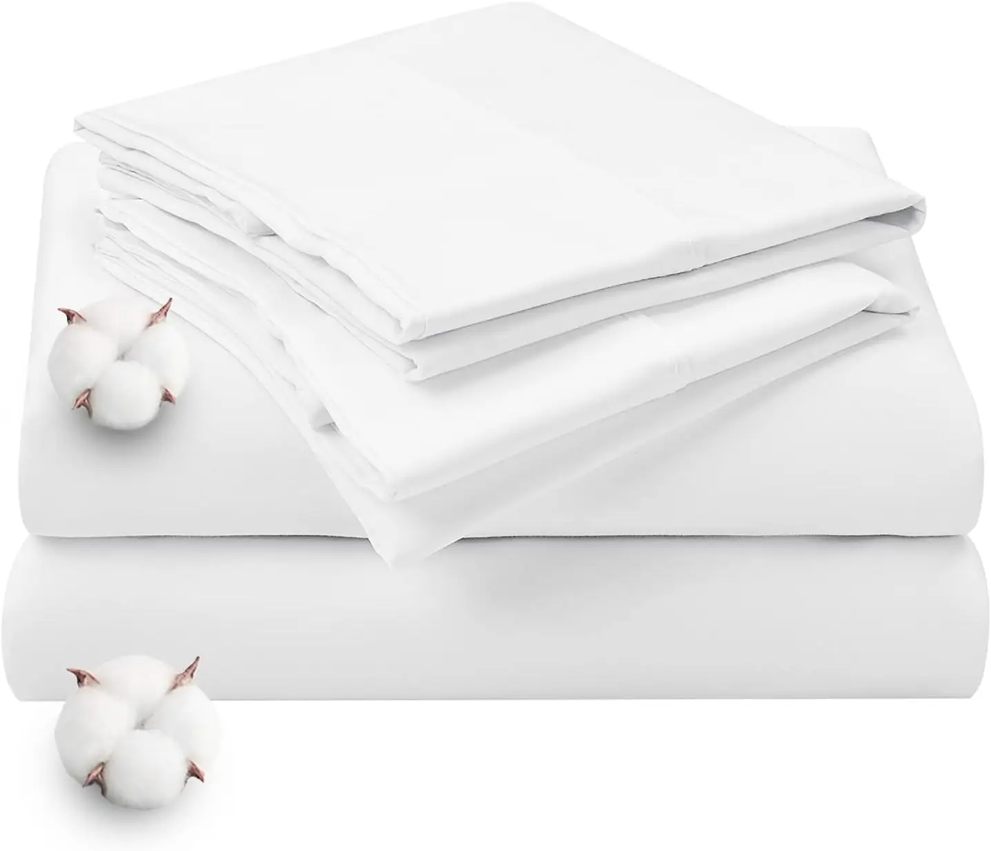 

Size Sheets Set,Bed Sheet 4 Piece Sets,16 inches Deep Pocket,Bedding Super Soft Breathable,Sateen Weave Long Staple