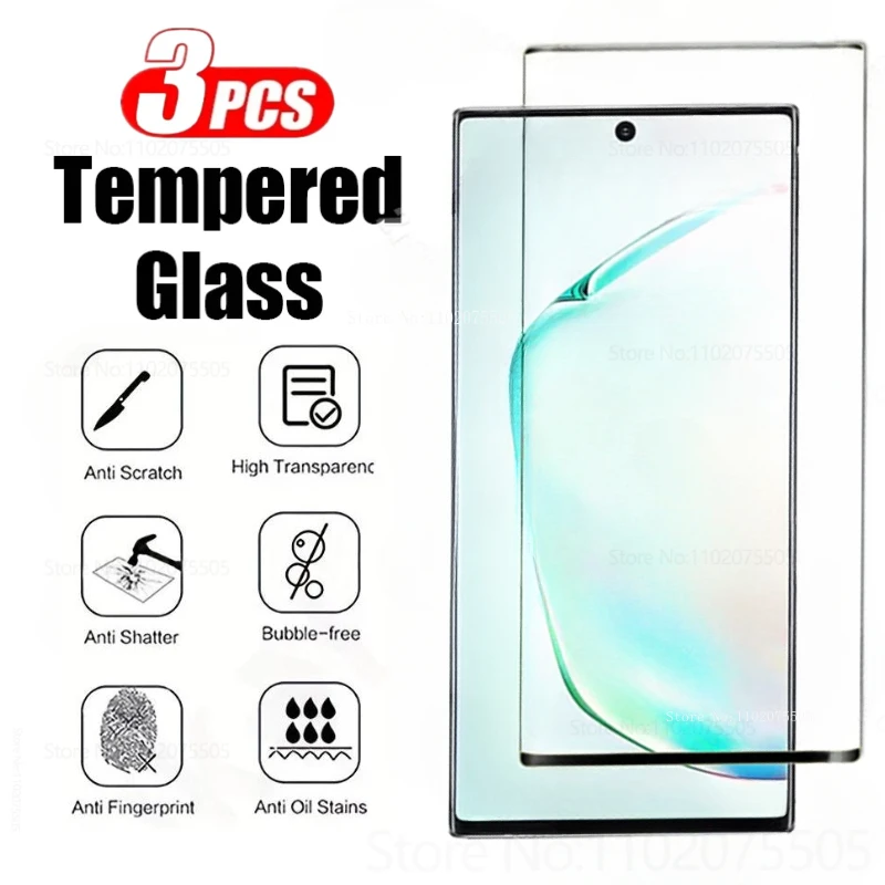 3Pcs Tempered Glass For Samsung Galaxy S24 S22 S21 S20 S23 Ultra S10 Plus Screen Protector For Samsung Galaxy Note 20 10 9 Glass