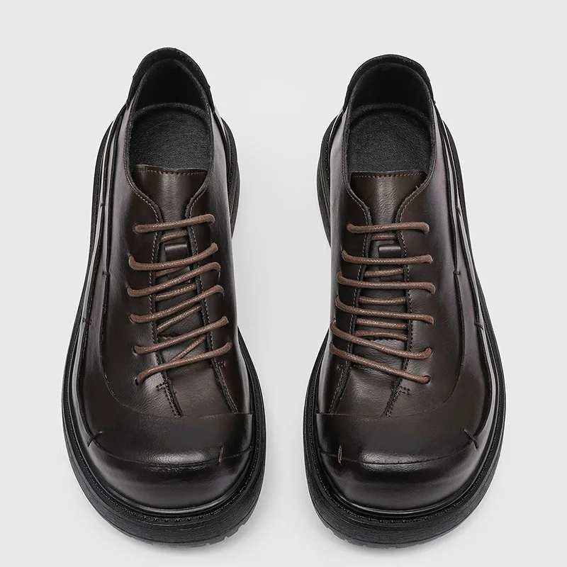 

Fashion Mens Platform Dress Shoes Luxury Handmade Quality Comfortable 2026 Autumn Elegant Black Casual Business Social Shoes
