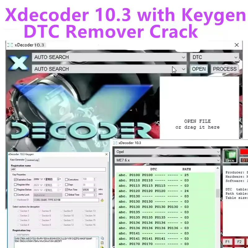 

New Verison 2025 Xdecoder 10.3 with Keygen DTC Remover Crack DTC OFF Delete Software for Hyundai/VAG EDC15 EDC16 EDC17 Xdecoder