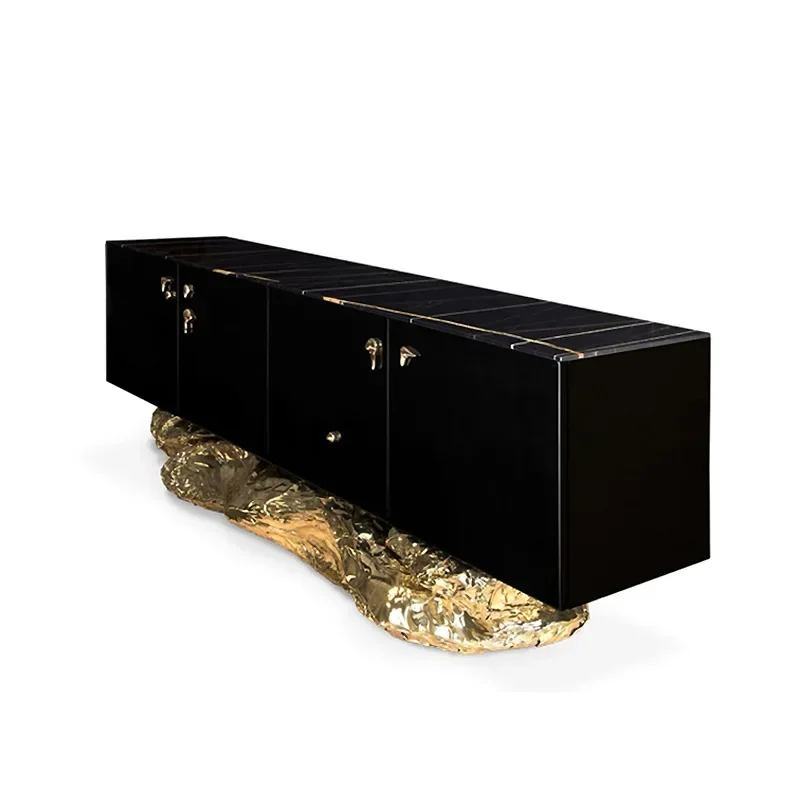Side cabinet designer marble high-end entrance cabinet luxury home storage locker